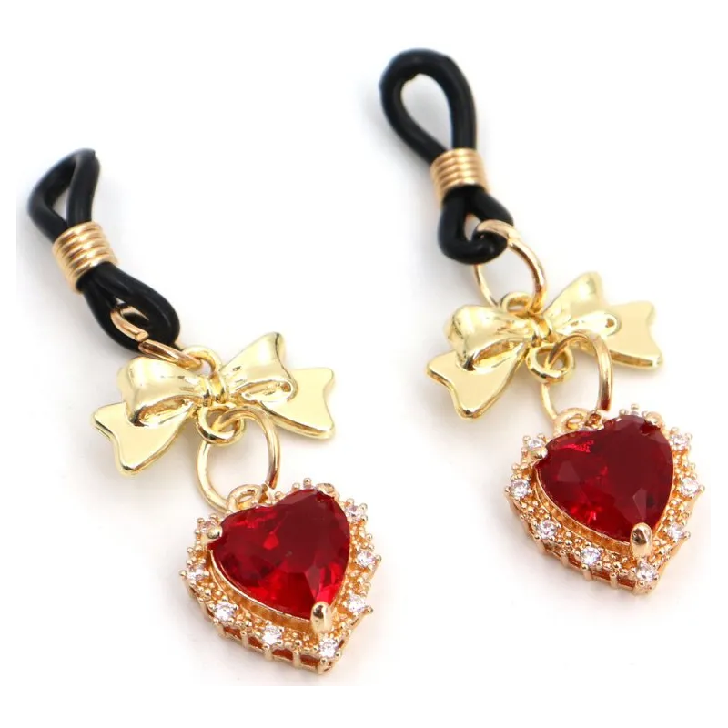 Generique Pince-Tétons Heart Diamond Rouge